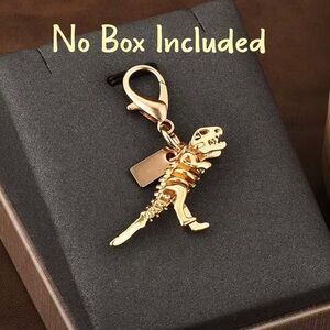 Dinosaur, Gold Tone Dinosaur Bag Charm, NEW